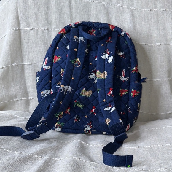 Vera Bradley Christmas Snow Globe Motif Small Backpack w/Holiday Characters NWOT - Picture 5 of 16